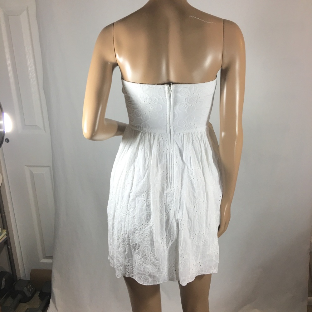 Strapless White Lace Mini Dress - Juniors - Picture 2 of 7